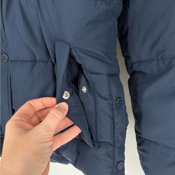 Abercrombie & Fitch Ultra Puffer Hooded Water-Resistant Jacket in Navy | Small - Picture 5 of 9